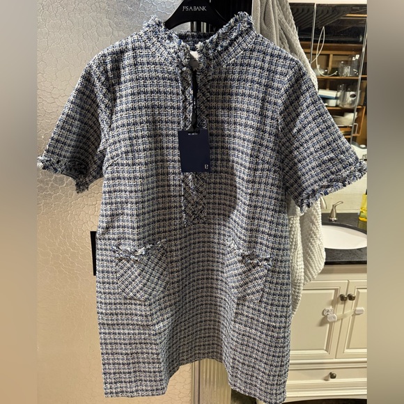 NWT Blue Tweed Ophelia Dress - Picture 5 of 7